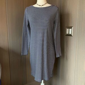 VINEYARD VINES Blue & White Sankaty Stripe Boatneck Dress S